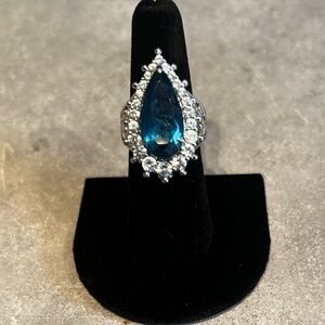 Dallas Prince Sterling Silver London Blue Topaz and White Topaz Ring
